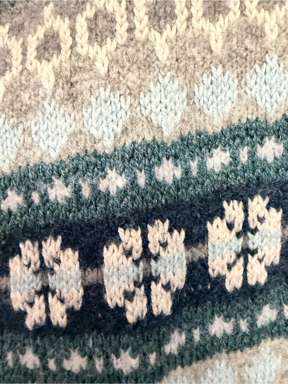 J. Jill Fair Isle Nordic Long Line Cardigan in Teal, Cream, Gray W/ Pockets - Picture 9 of 10